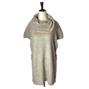 Pendleton Beige Tan Wool Yak Linen Blend Cowl Neck Short Sleeve Sweater Tunic M